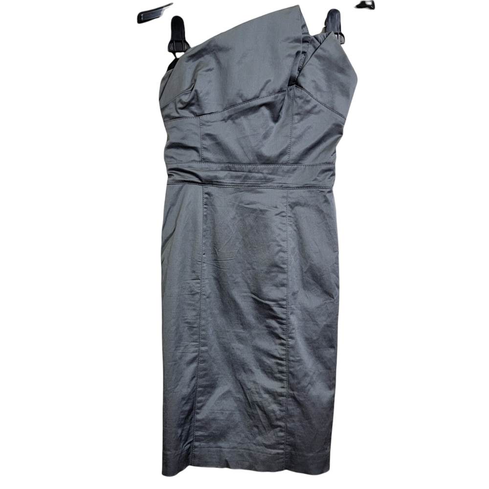 Bebe Gray Asymmetrical Sleeveless Formal Cocktail Dress Size 2